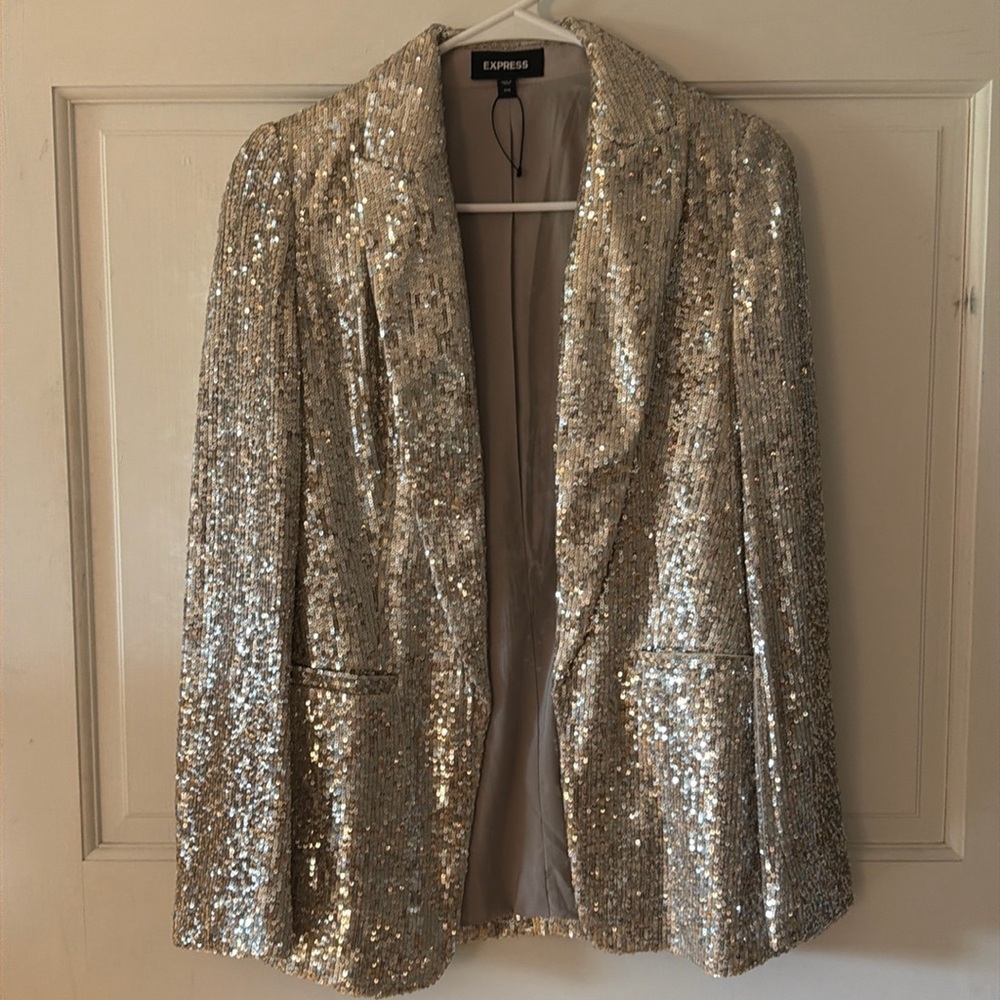 Silver Sequin Blazer